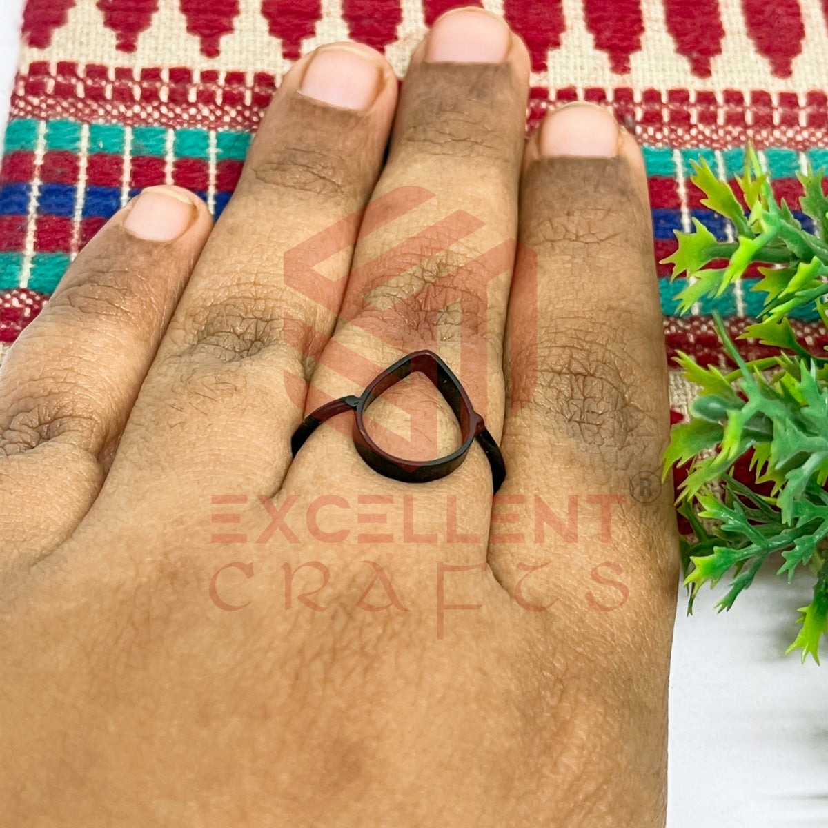 10x15mm Teardrop Brass Finger Ring