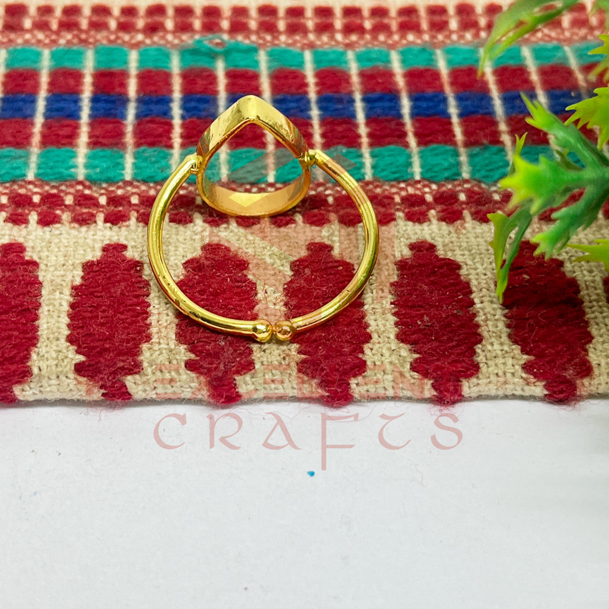 10x15mm Teardrop Brass Finger Ring