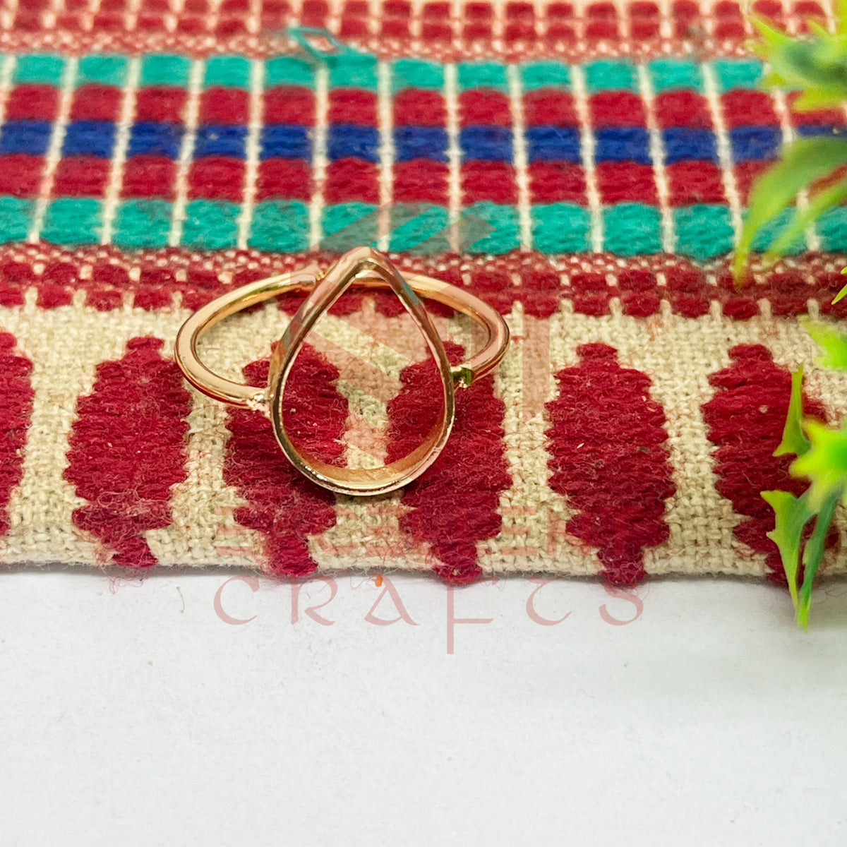 10x15mm Teardrop Brass Finger Ring