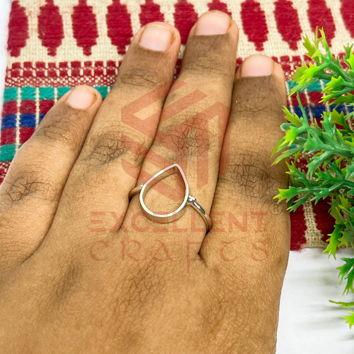 10x15mm Teardrop Brass Finger Ring