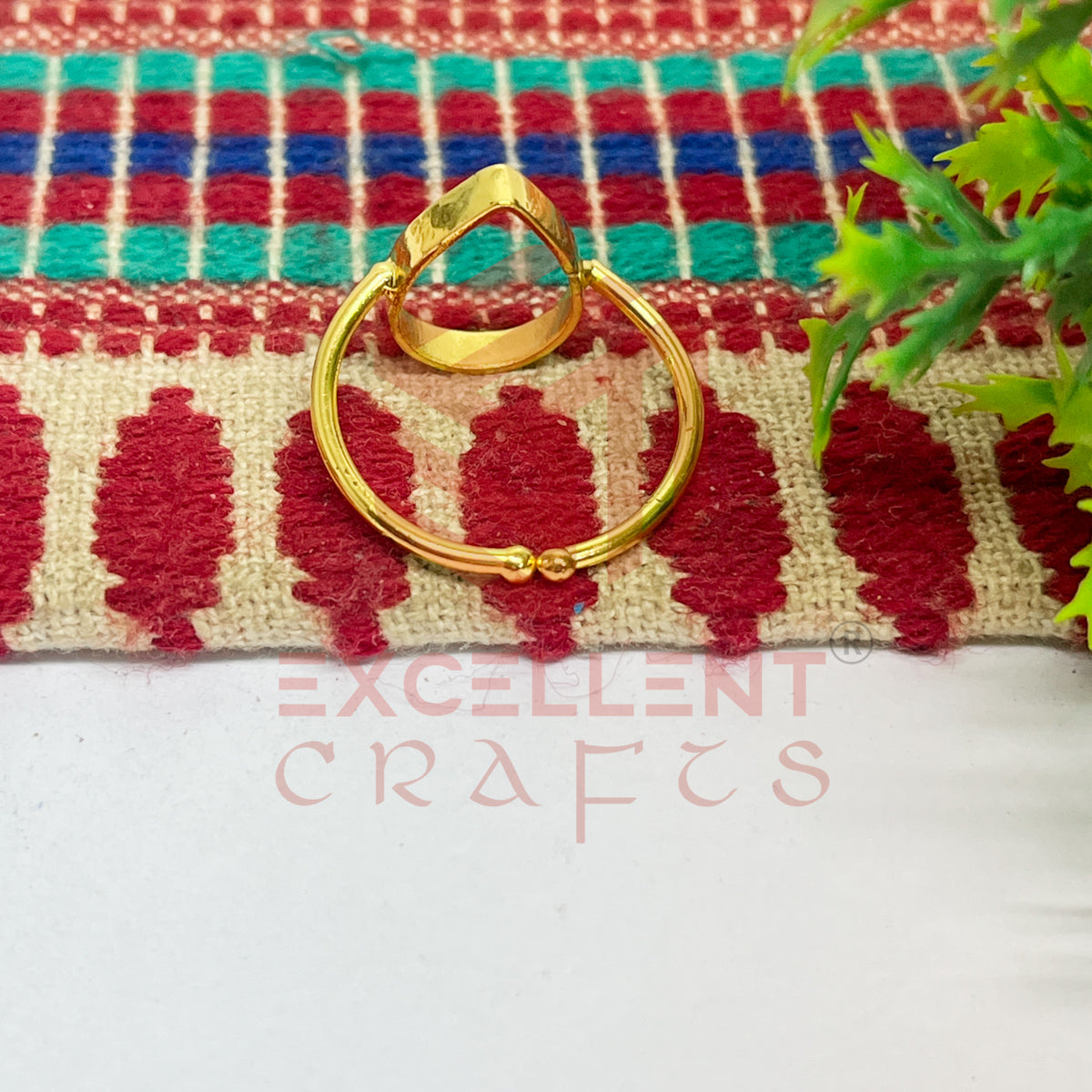 12x18mm Teardrop Brass Finger Ring