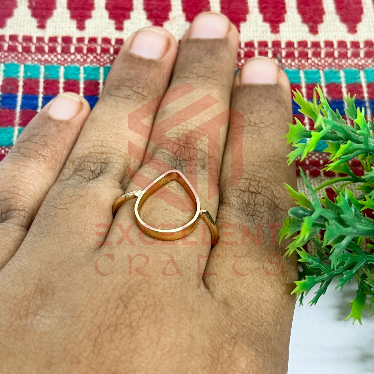 12x18mm Teardrop Brass Finger Ring