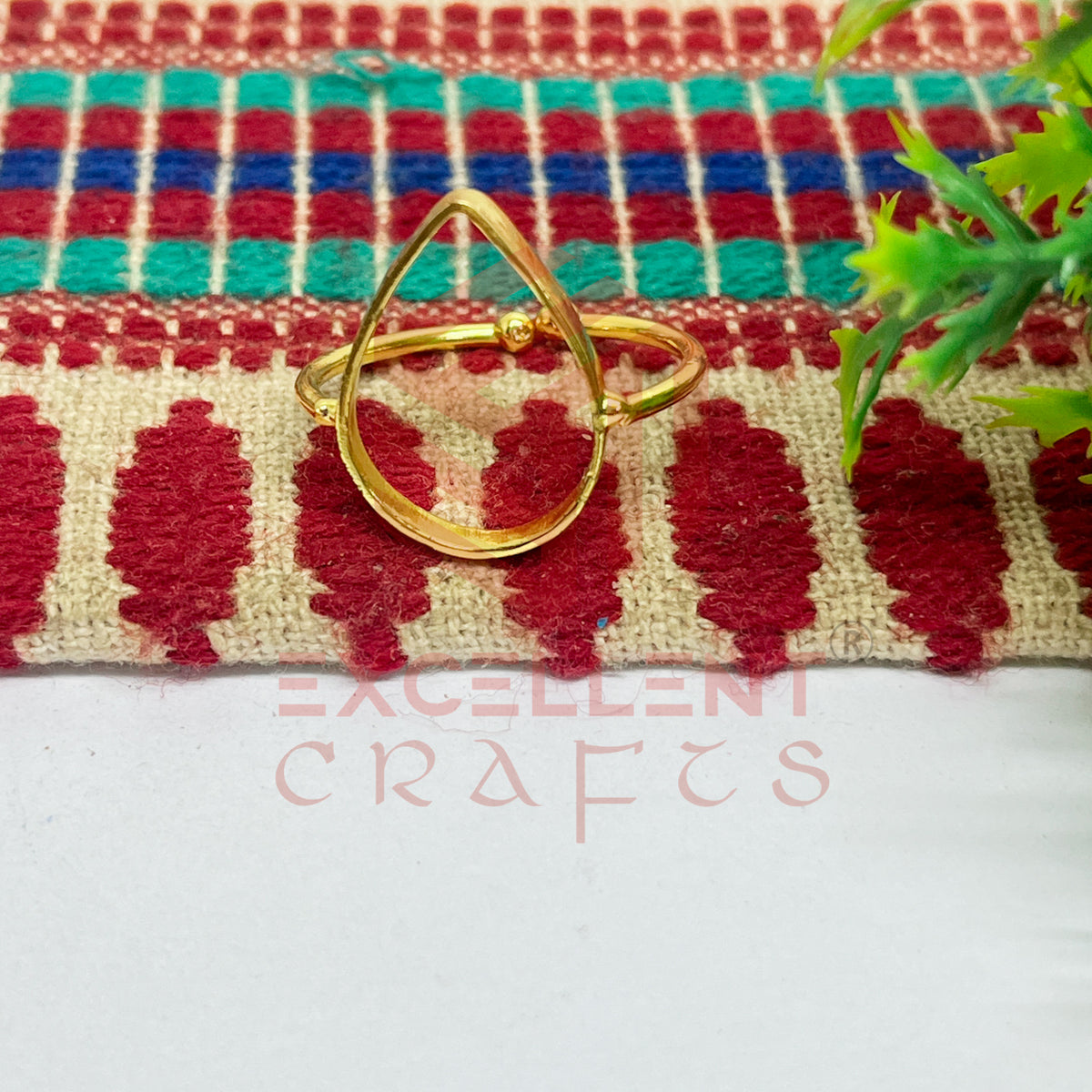 14x20mm Teardrop Brass Finger Ring