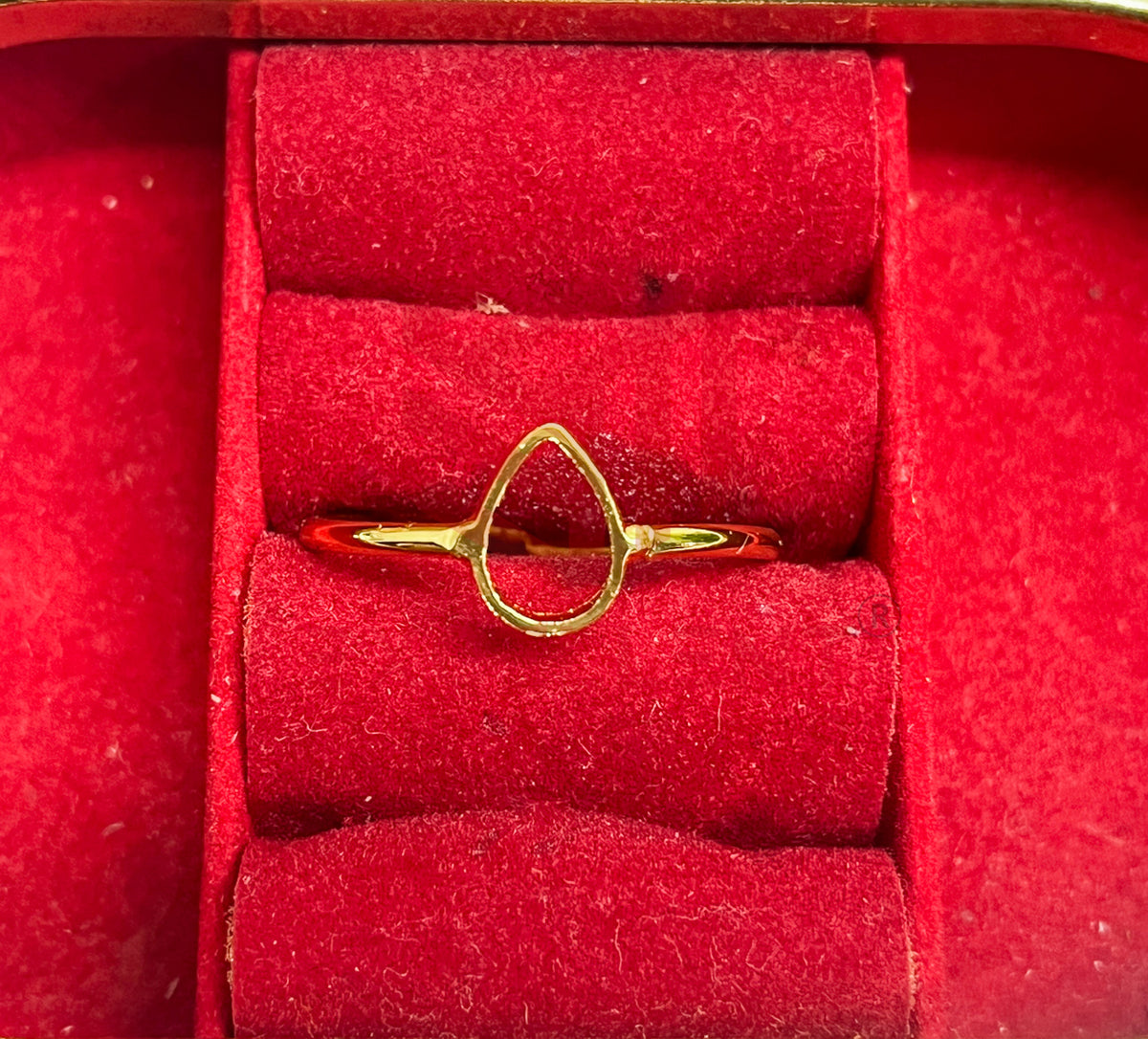4x7mm Teardrop Brass Finger Ring