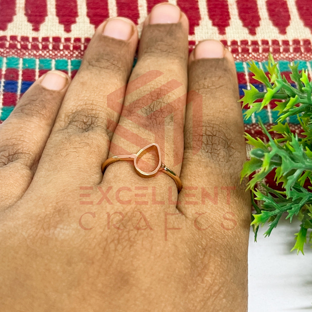 4x7mm Teardrop Brass Finger Ring