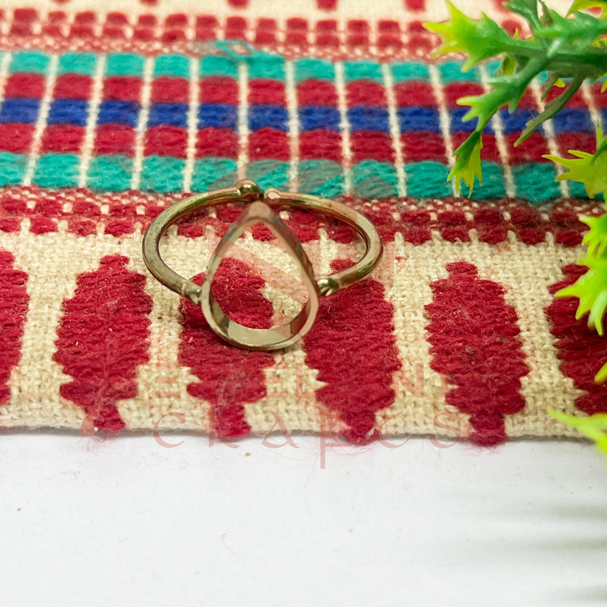 6x9mm Teardrop Brass Finger Ring