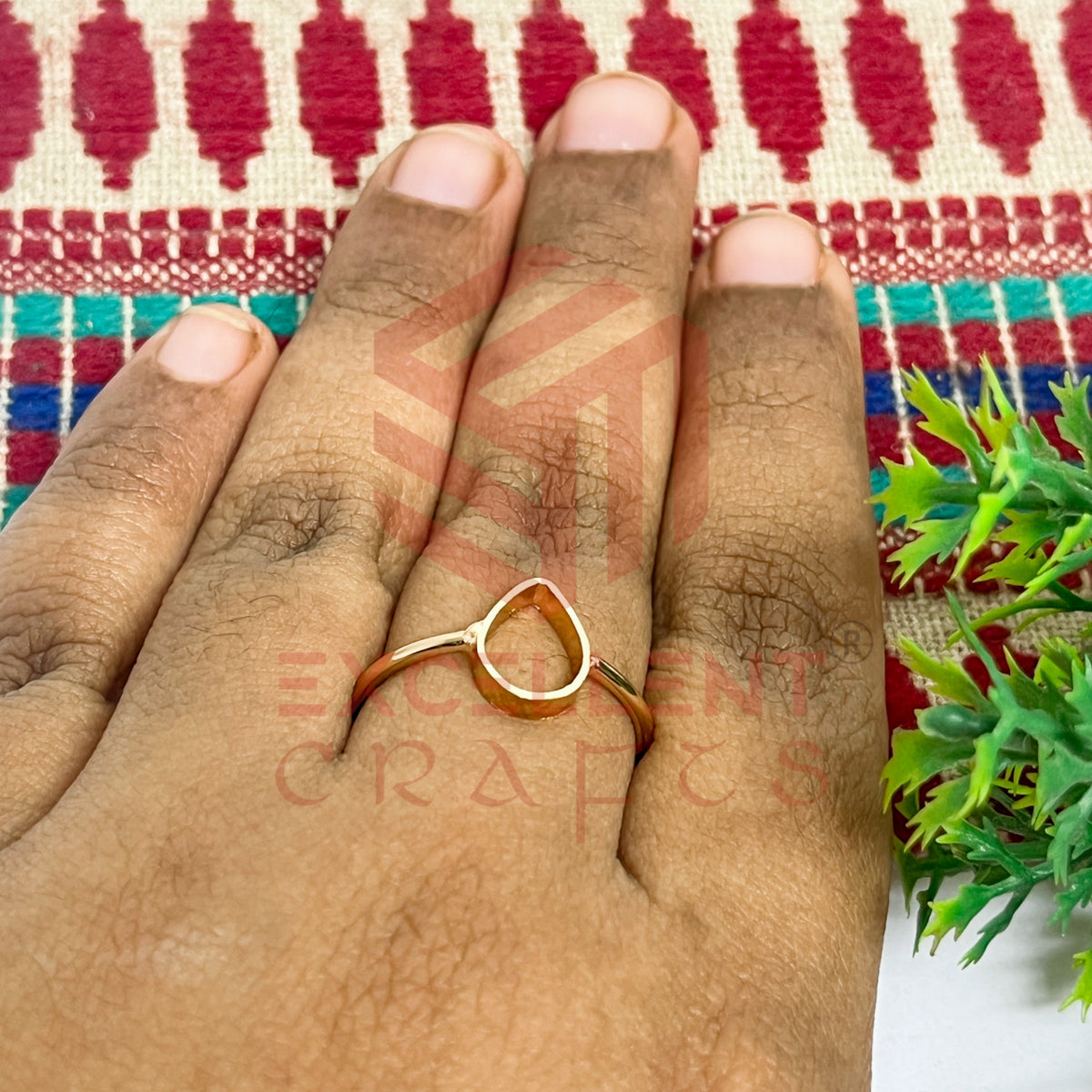 6x9mm Teardrop Brass Finger Ring