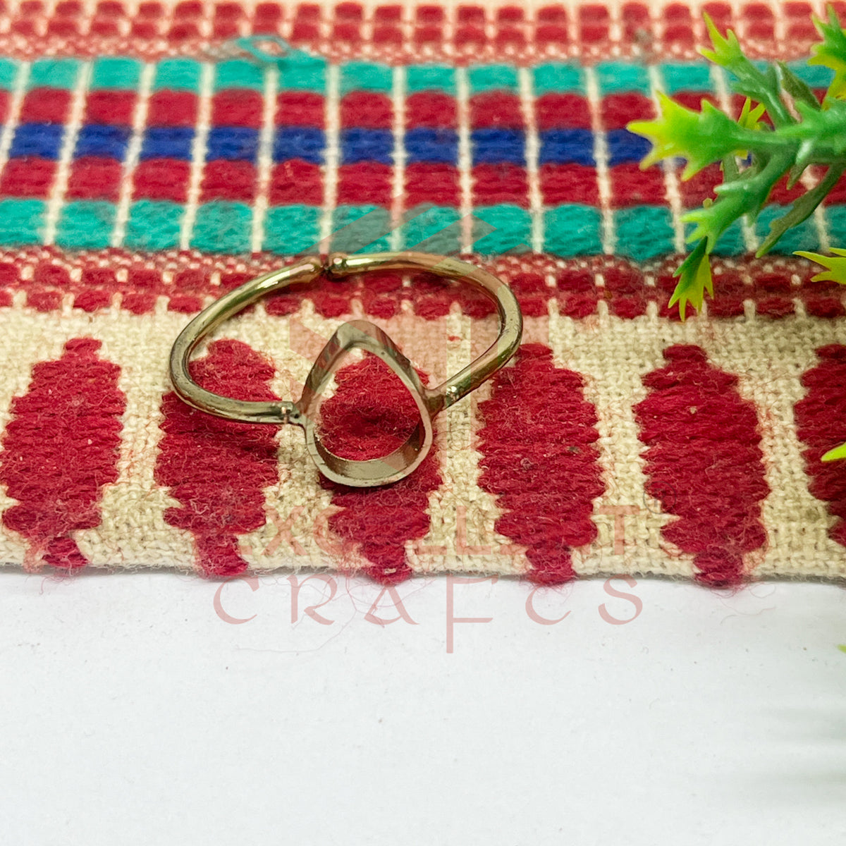 8x12mm Teardrop Brass Finger Ring