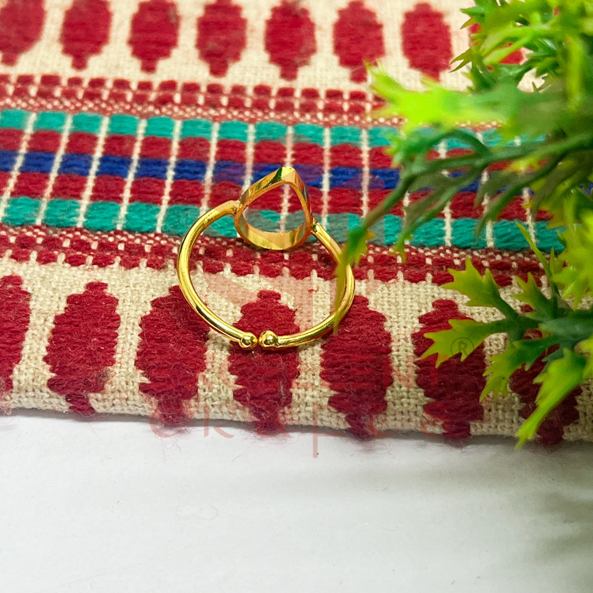 8x12mm Teardrop Brass Finger Ring