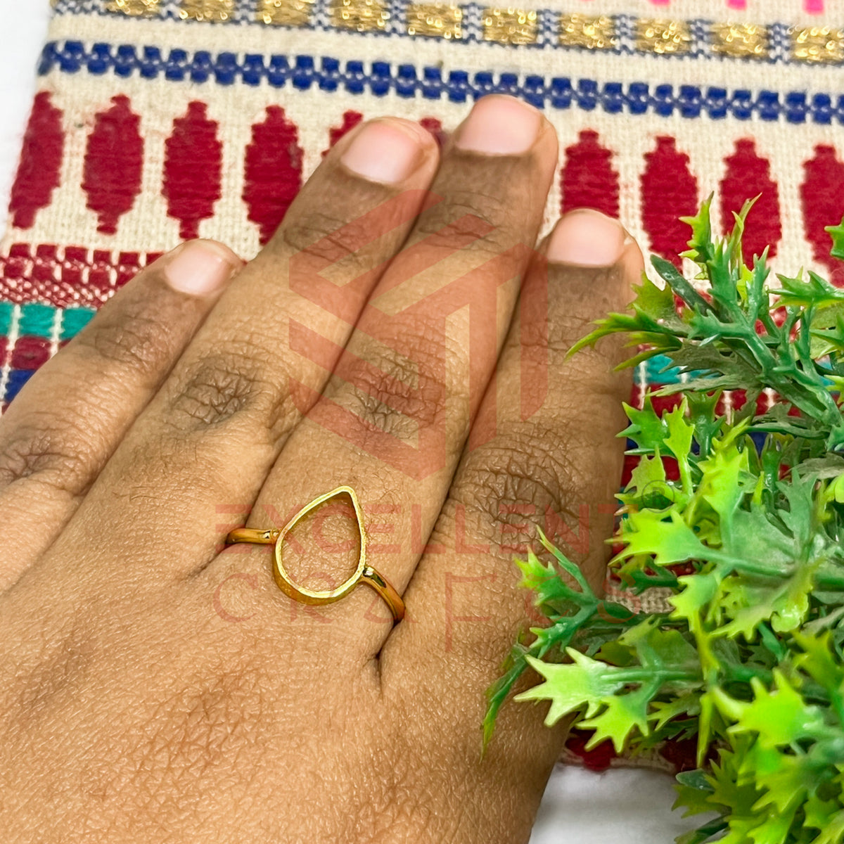 8x12mm Teardrop Brass Finger Ring