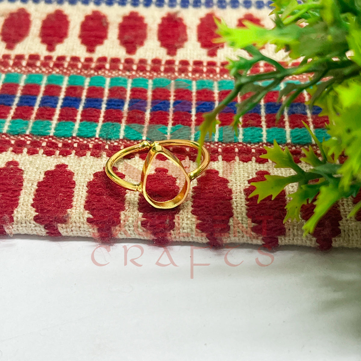 8x12mm Teardrop Brass Finger Ring