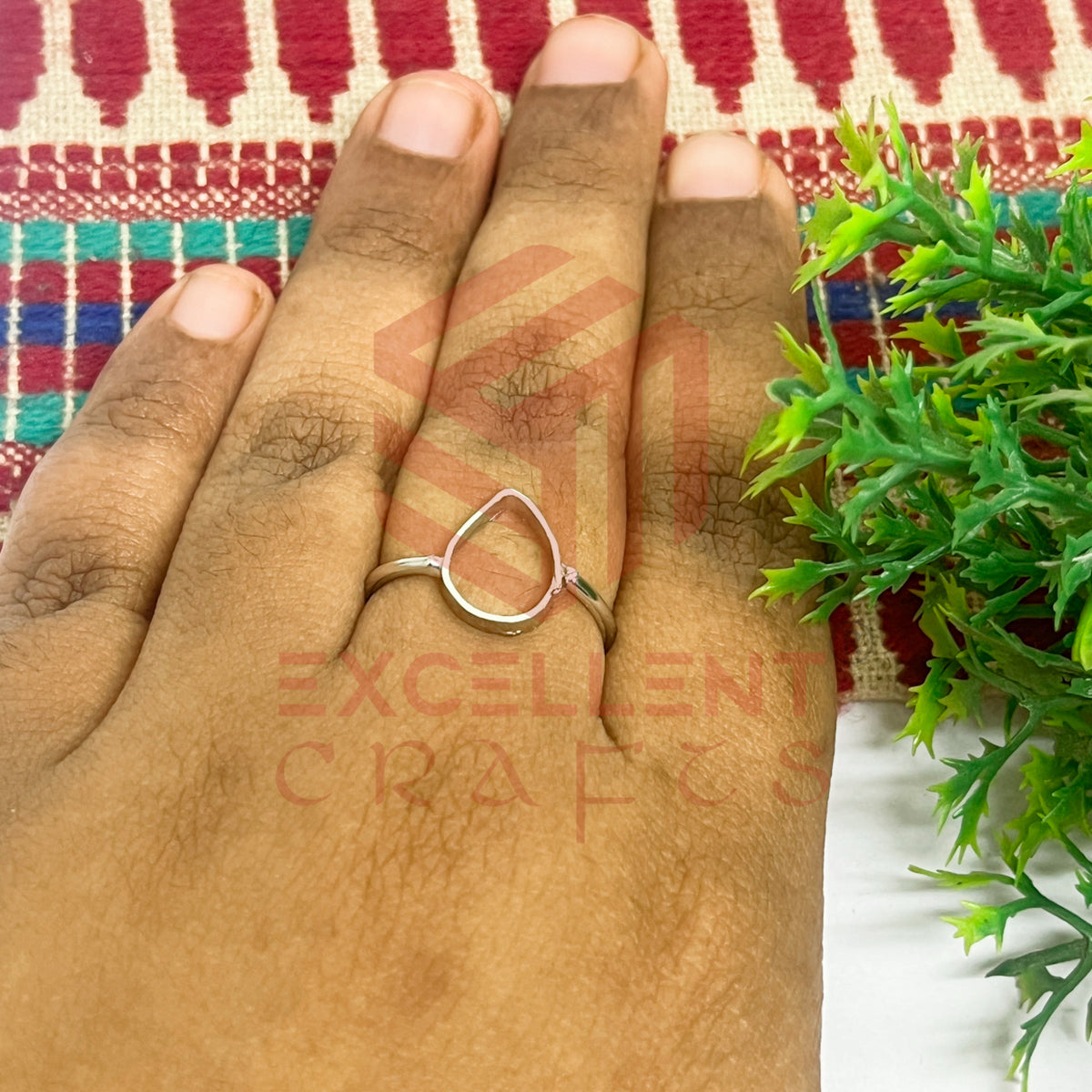 8x12mm Teardrop Brass Finger Ring