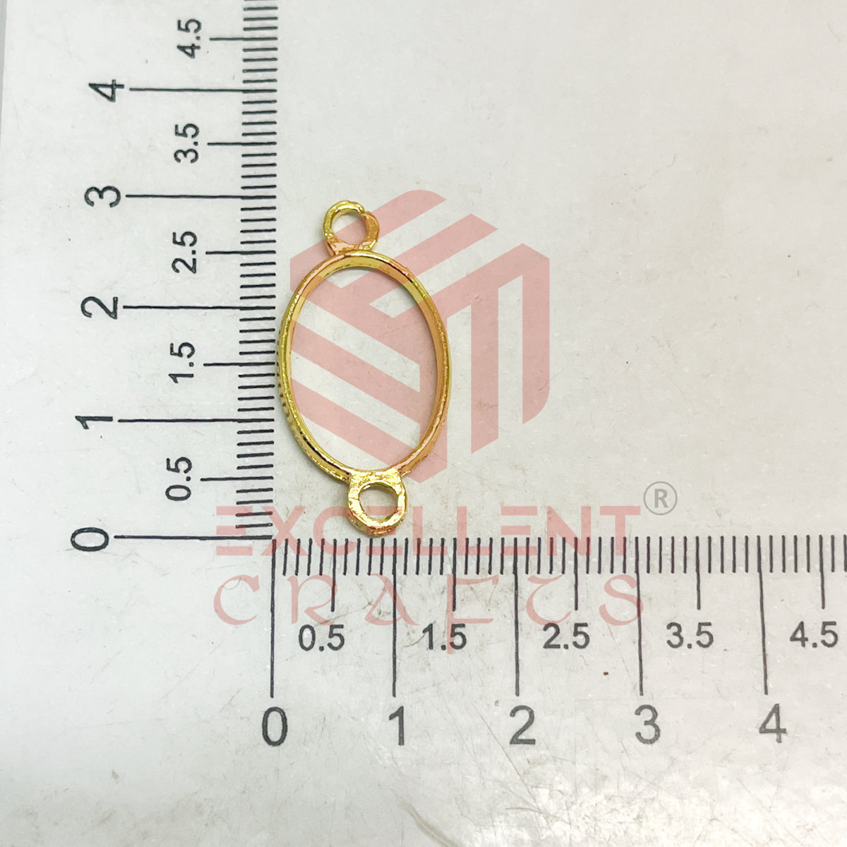 Thin connector 15x20mm Oval- Pack of 2Pc