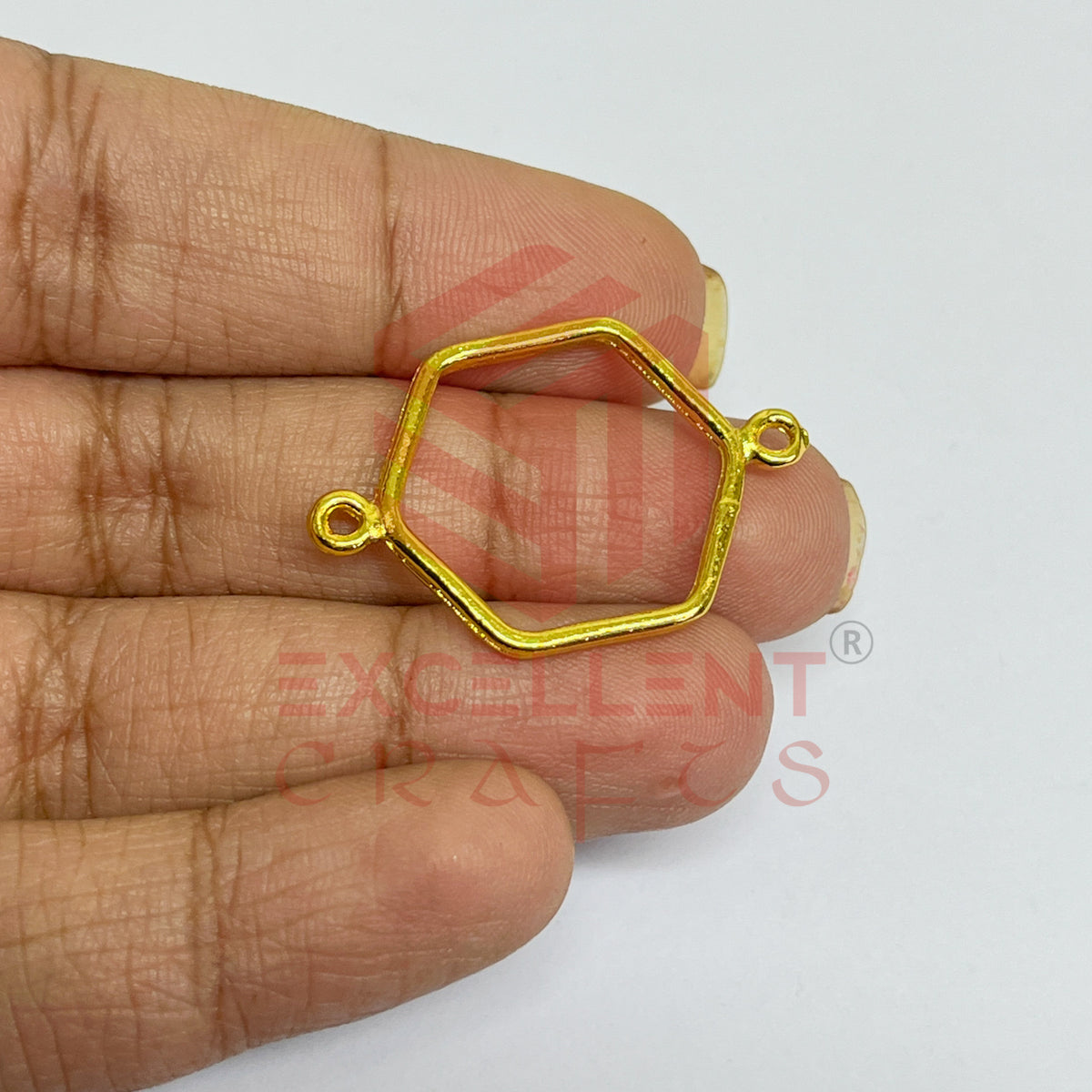 Thin connector Small Hexagon Pointed