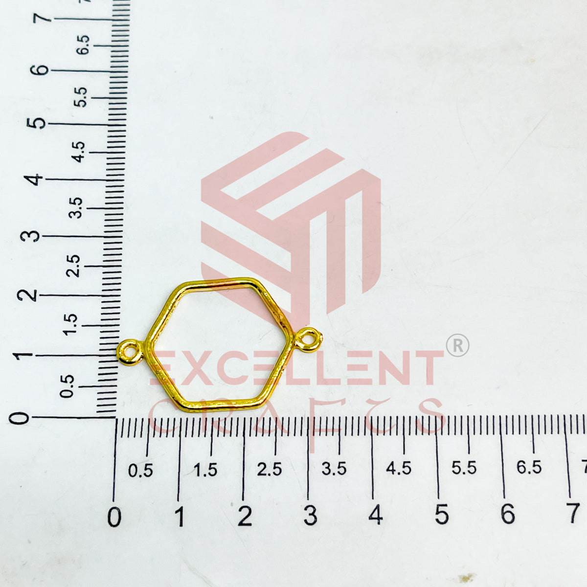 Thin connector Small Hexagon Pointed