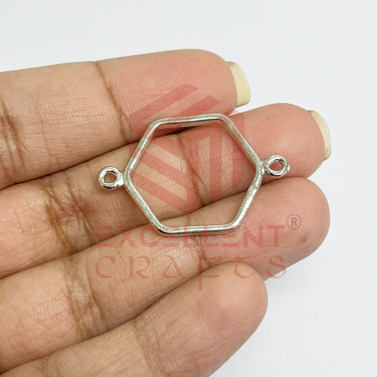 Thin connector Small Hexagon Pointed