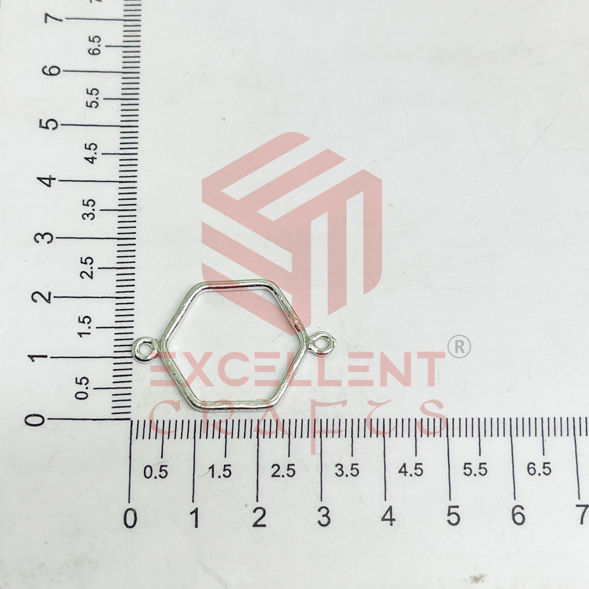 Thin connector Small Hexagon Pointed