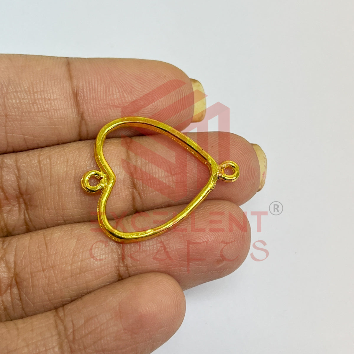 Thin connector Small Heart Pointed