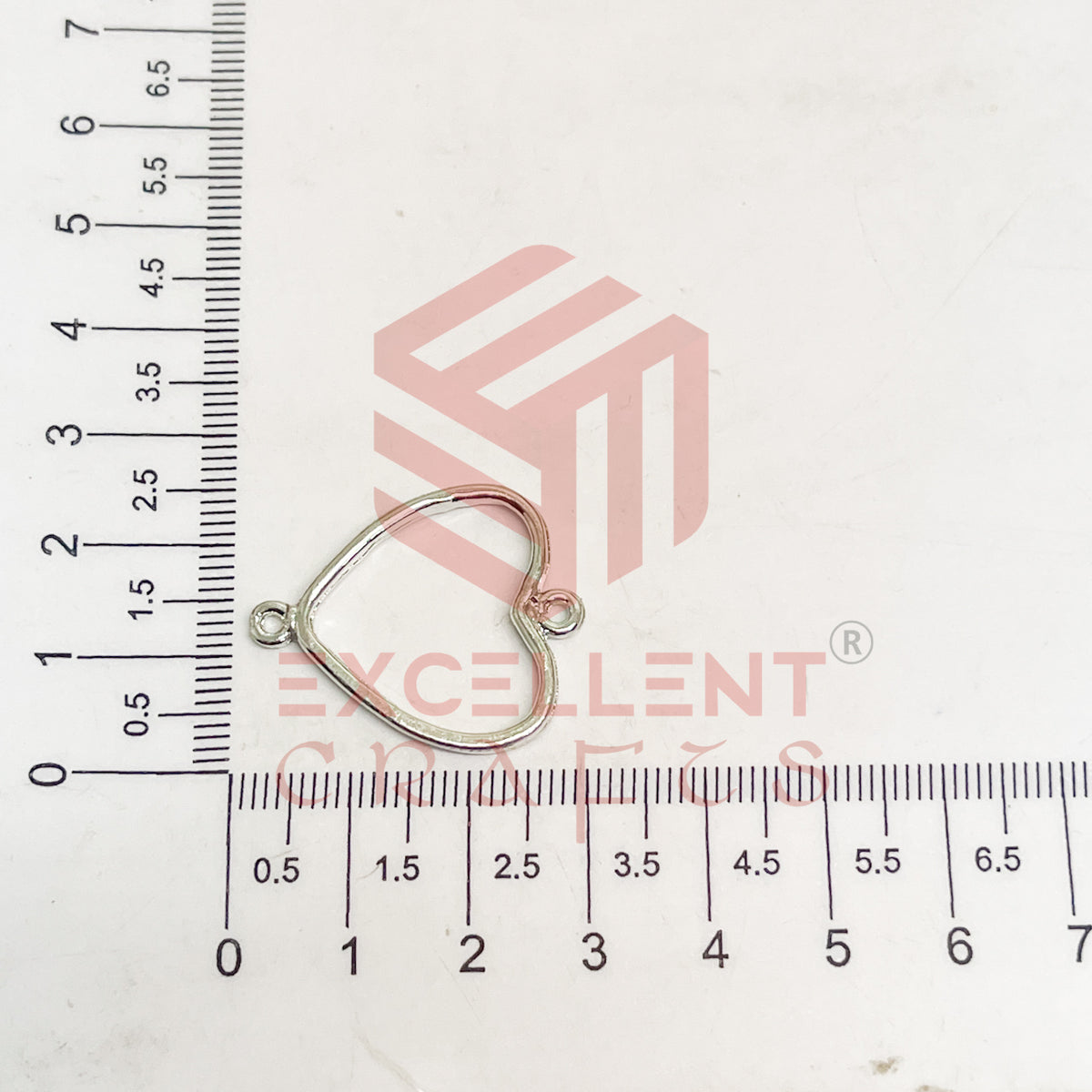 Thin connector Small Heart Pointed