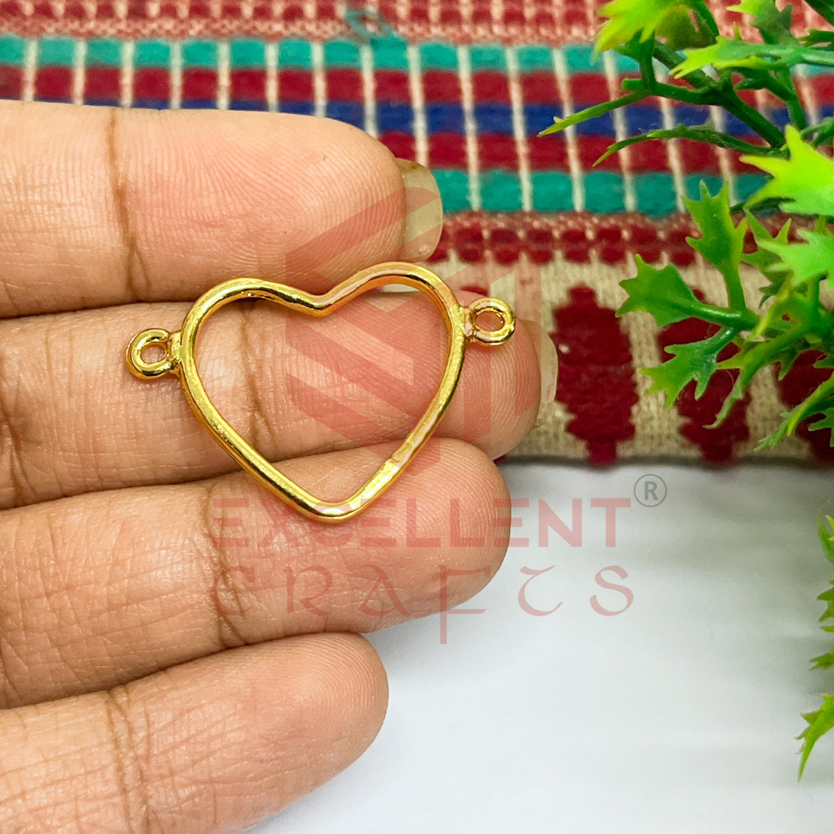 Thin connector Small Heart Wide