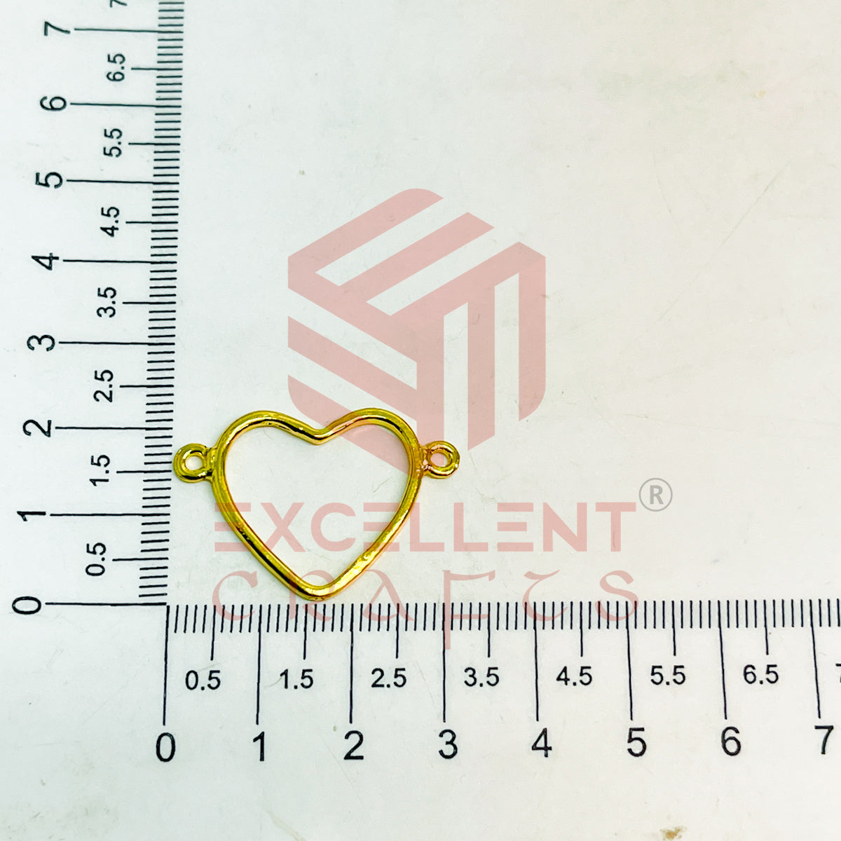 Thin connector Small Heart Wide
