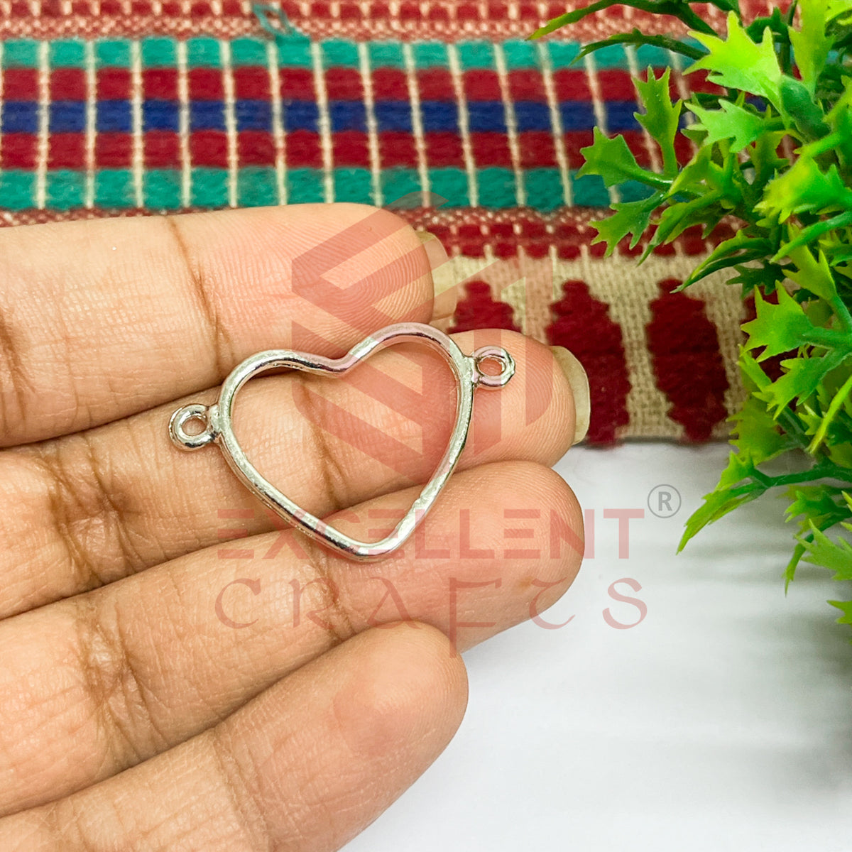 Thin connector Small Heart Wide