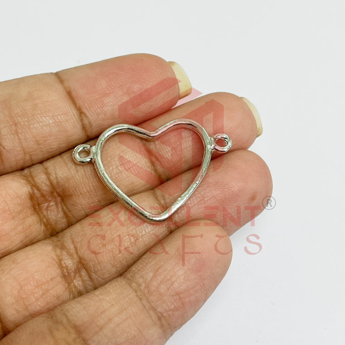 Thin connector Small Heart Wide