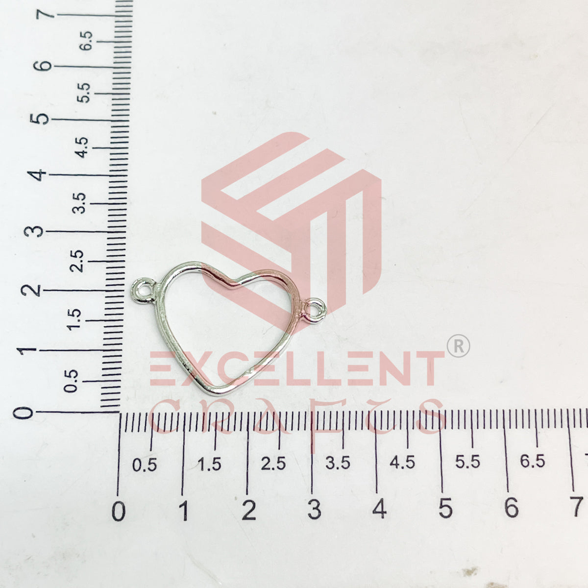 Thin connector Small Heart Wide
