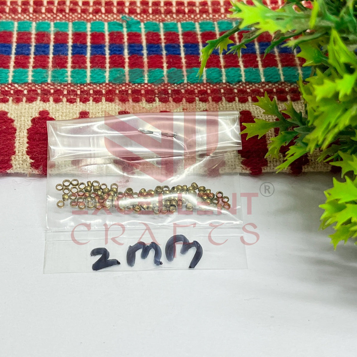 2mm Brass Crimp Beads-100 Pcs Pack