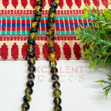 8mm Double Color Crackle Beads Black and Yellow