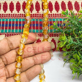 8mm Double Color Crackle Beads Yellow and White