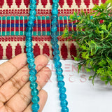 8mm Blue Color Crackle Beads