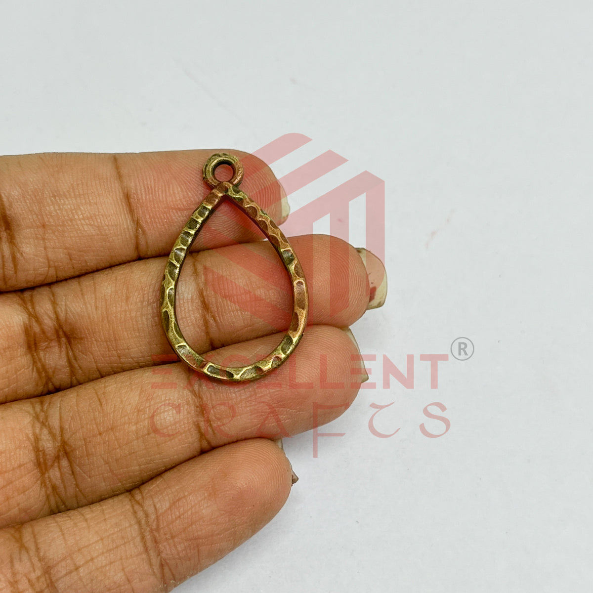 Tear Drop Geometric Texture Pendant Bezel