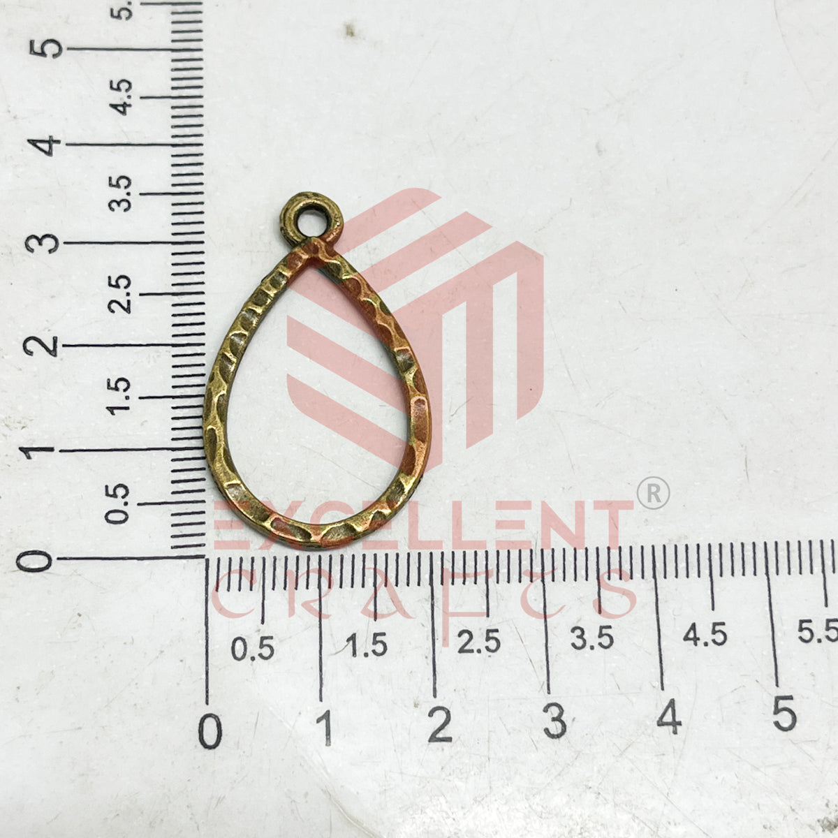 Tear Drop Geometric Texture Pendant Bezel