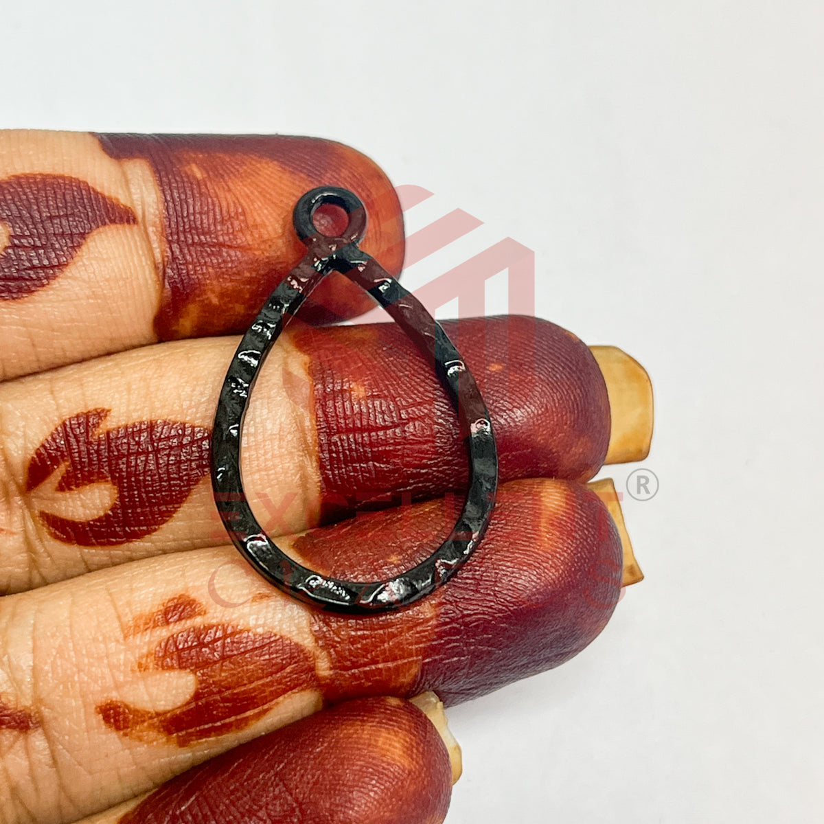 Tear Drop Geometric Texture Pendant Bezel