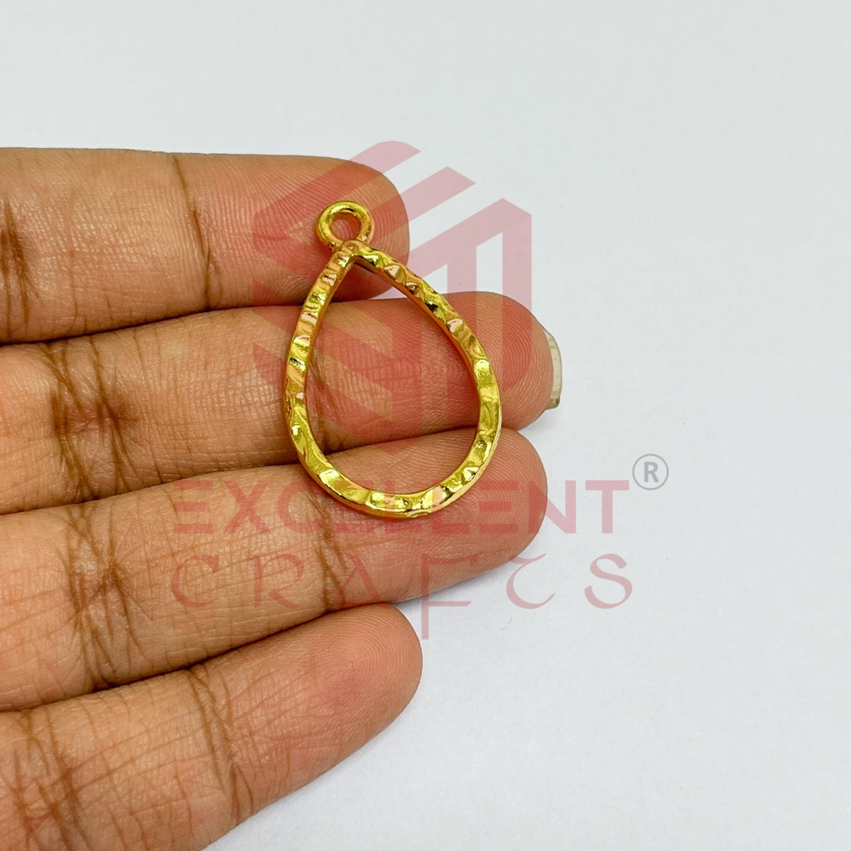 Tear Drop Geometric Texture Pendant Bezel