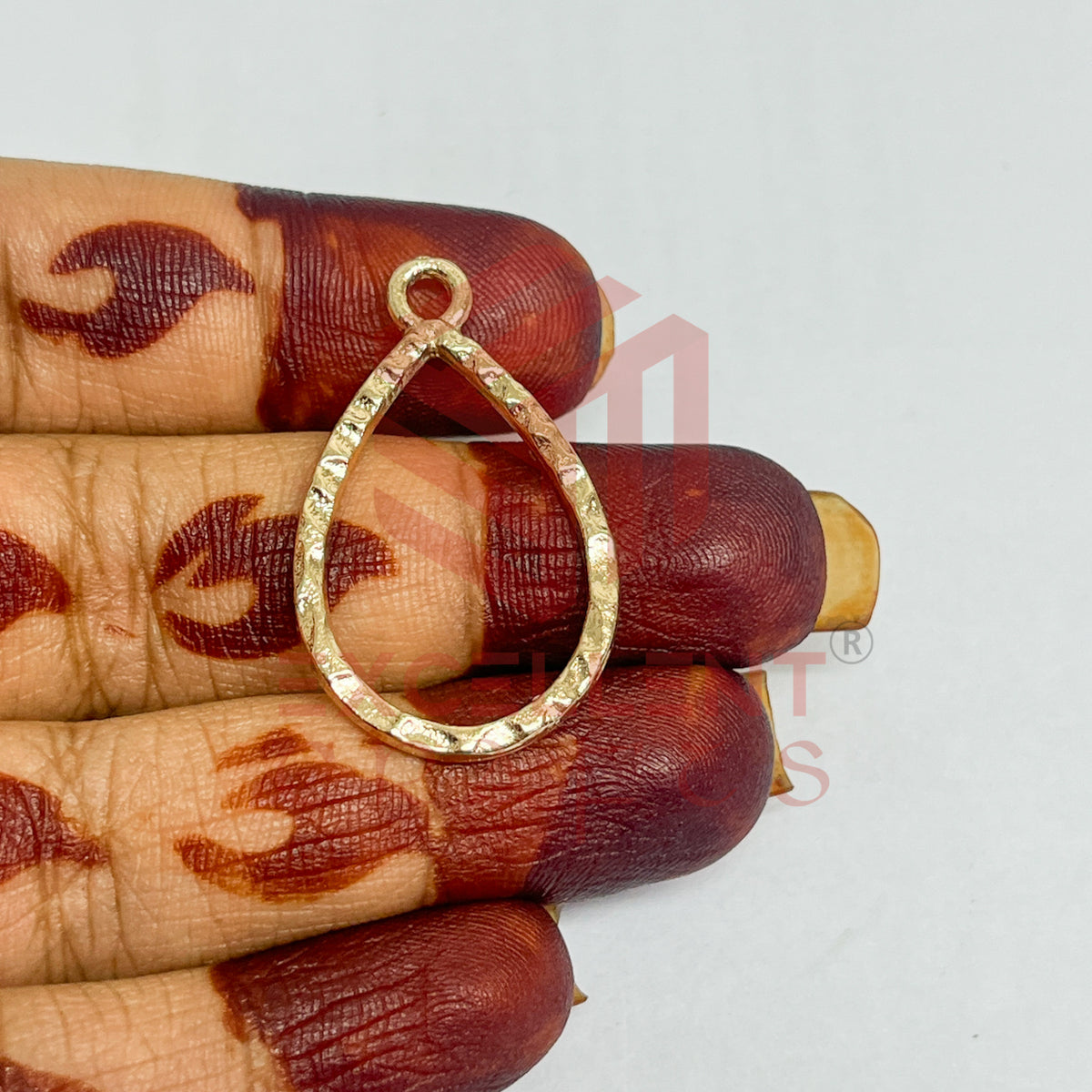 Tear Drop Geometric Texture Pendant Bezel