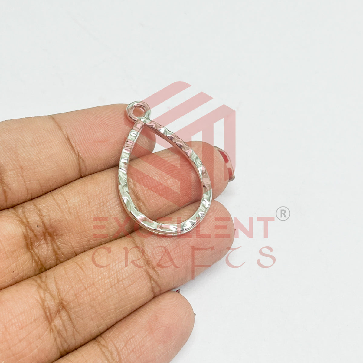 Tear Drop Geometric Texture Pendant Bezel