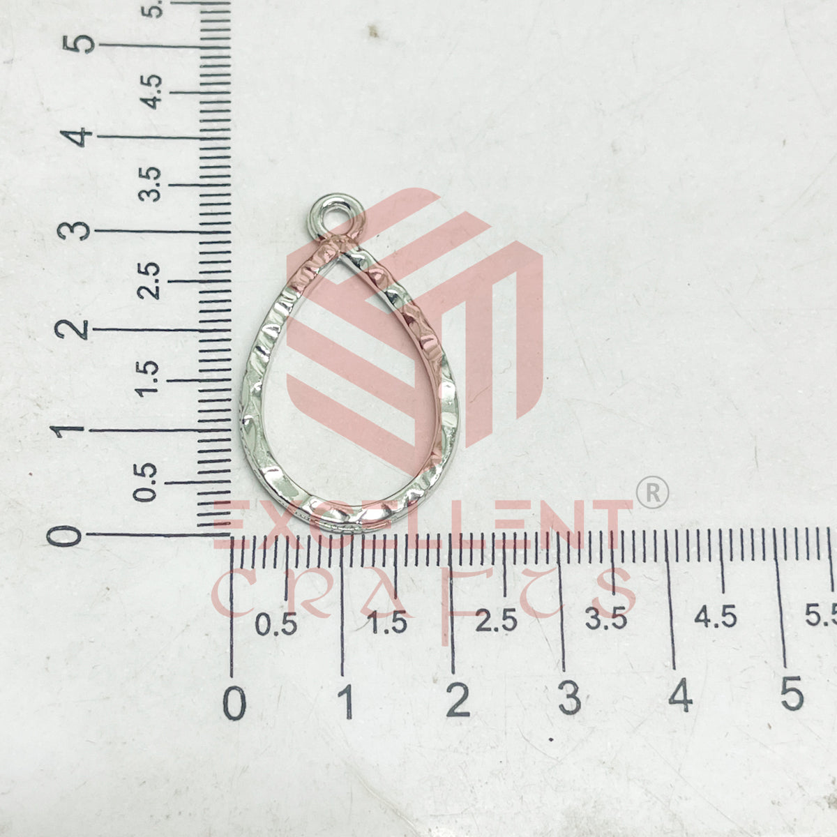 Tear Drop Geometric Texture Pendant Bezel