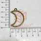 Half Moon Shape Geometric Texture Pendant Bezel