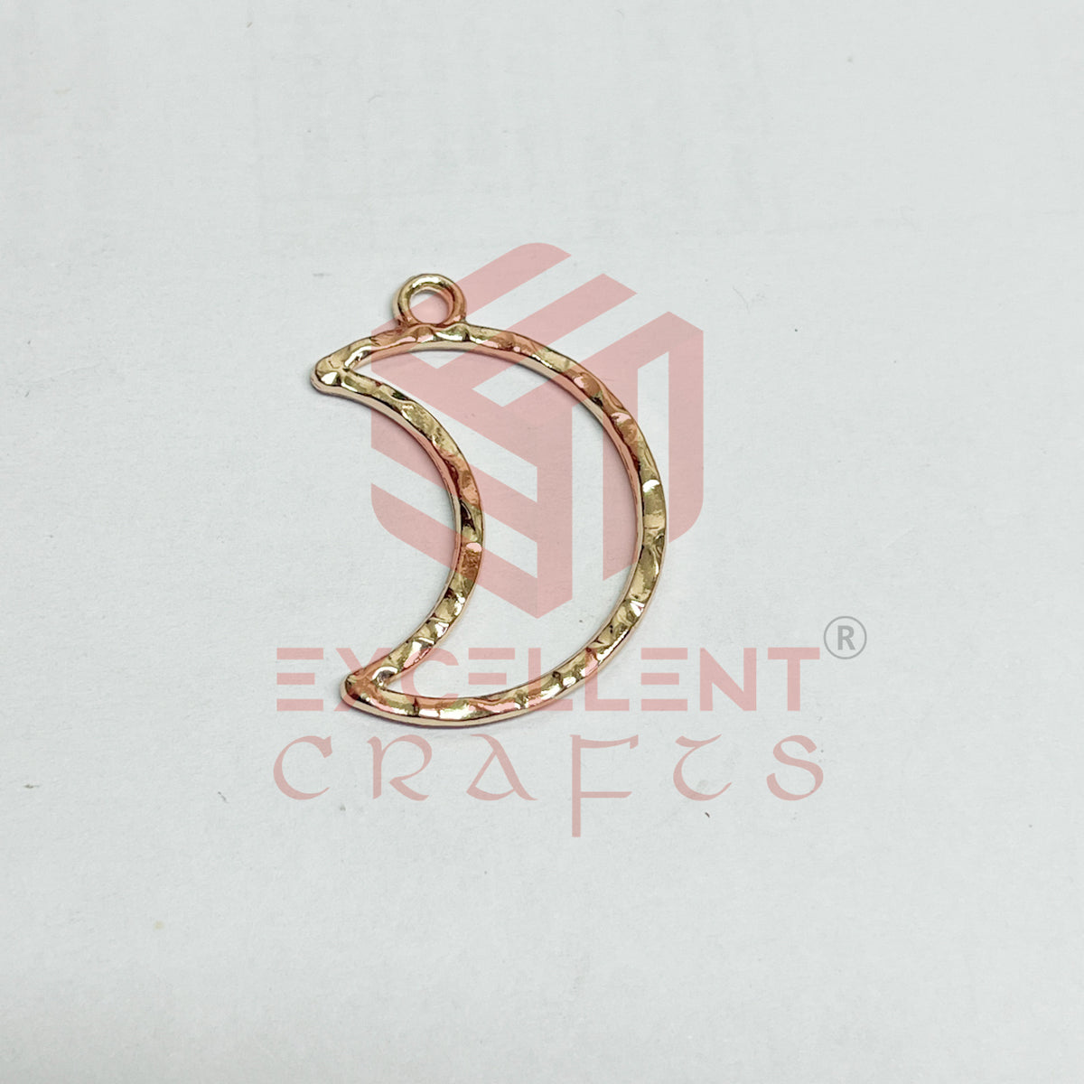 Half Moon Shape Geometric Texture Pendant Bezel