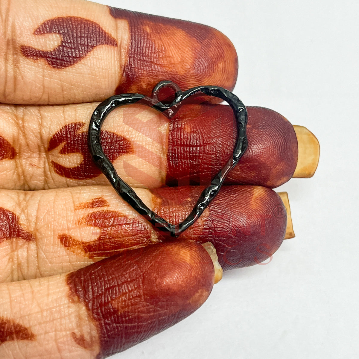 Heart Shape Geometric Texture Pendant Bezel