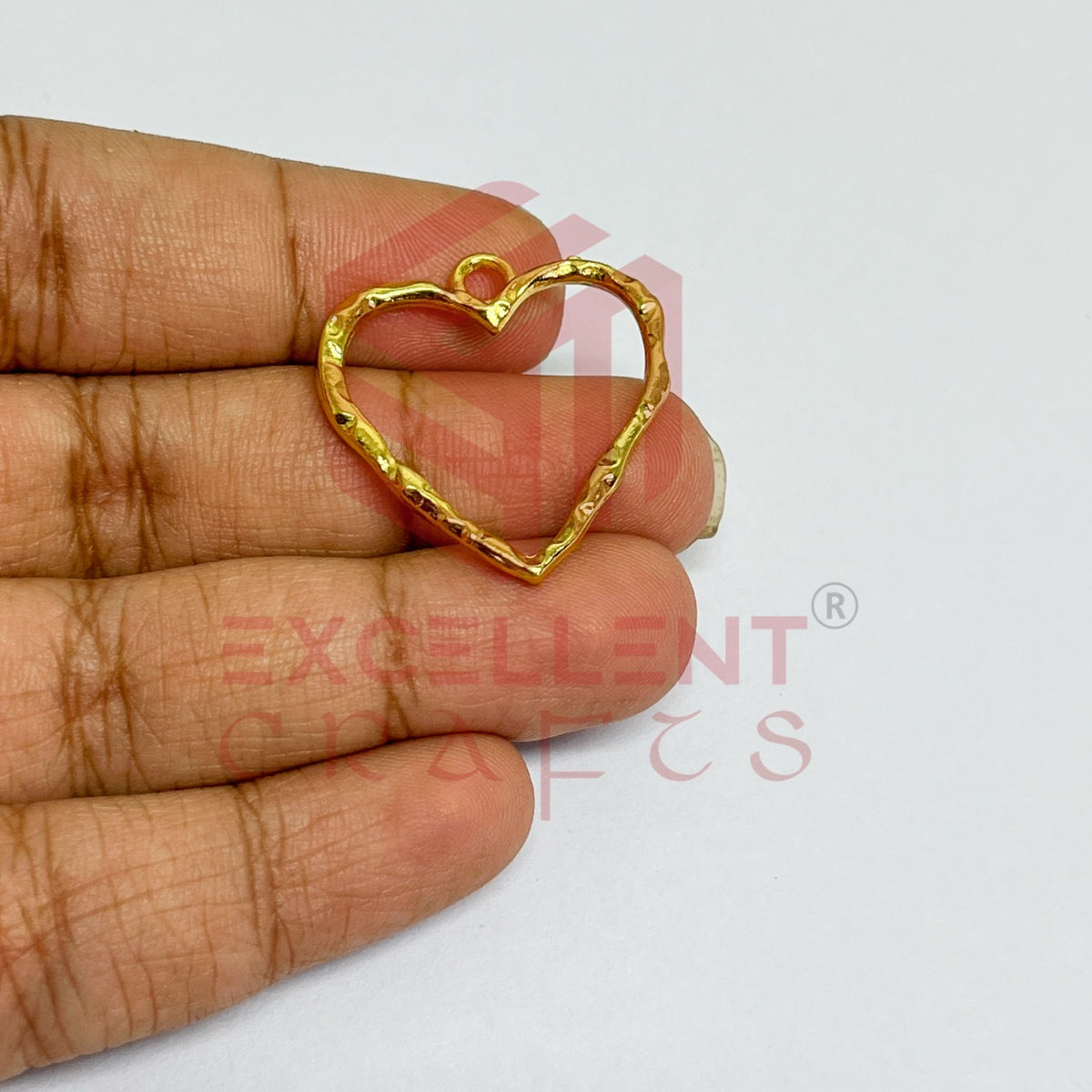 Heart Shape Geometric Texture Pendant Bezel