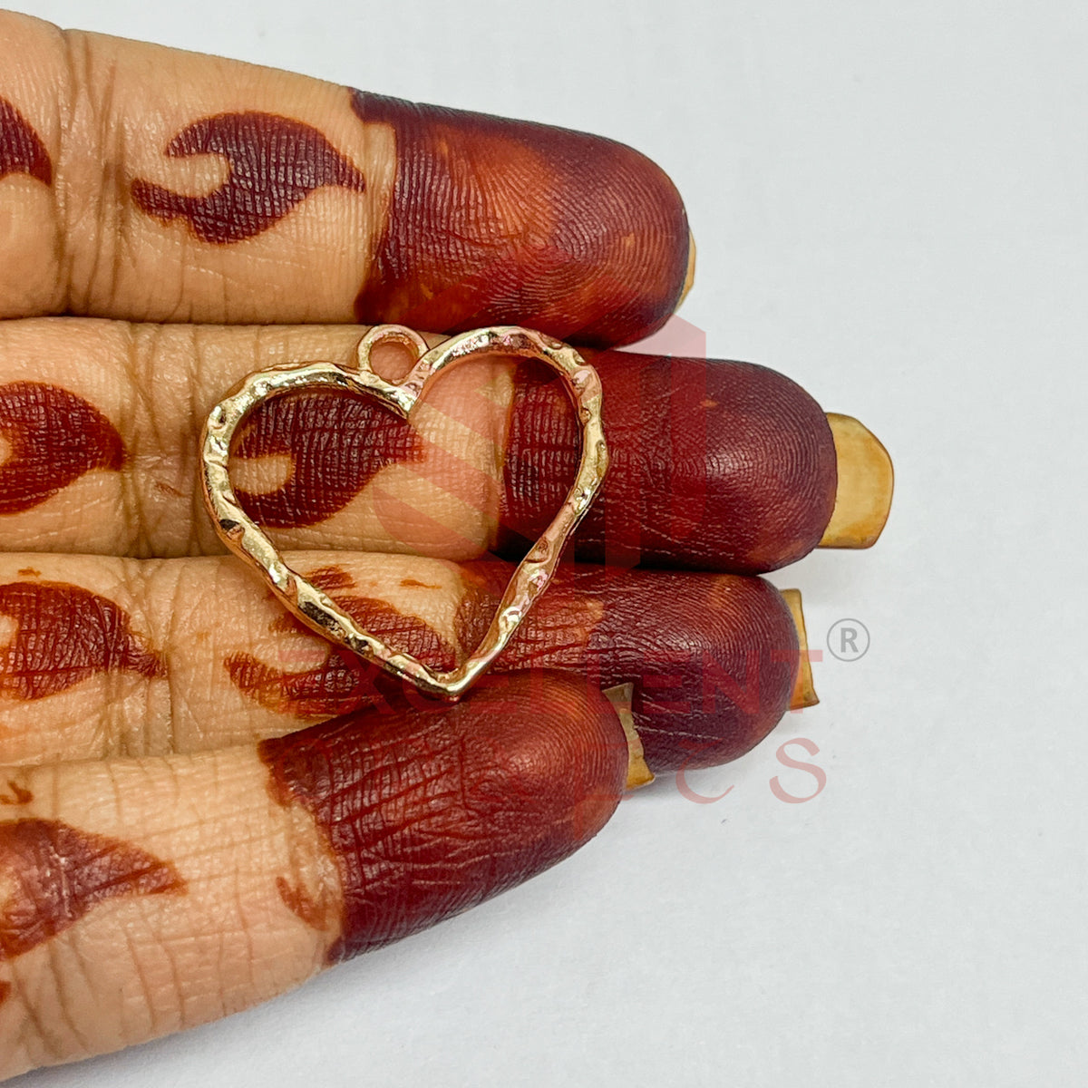 Heart Shape Geometric Texture Pendant Bezel