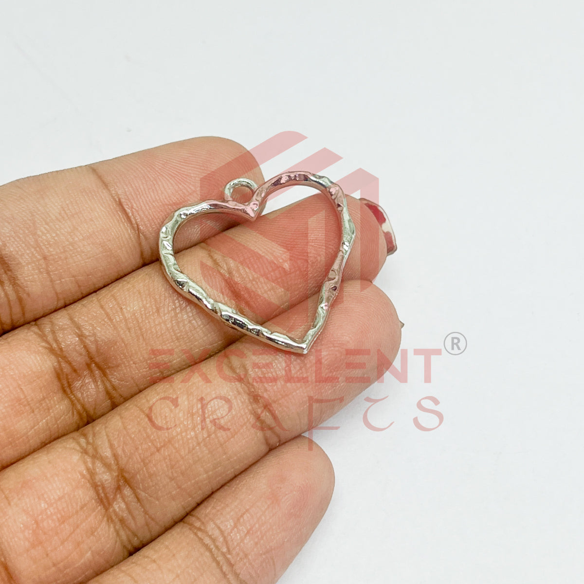 Heart Shape Geometric Texture Pendant Bezel