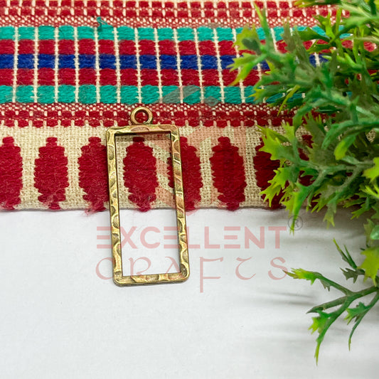 Long Rectangle Shape Geometric Texture Pendant Bezel