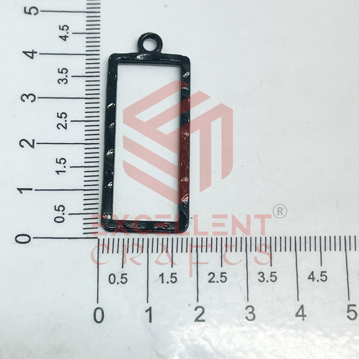 Long Rectangle Shape Geometric Texture Pendant Bezel