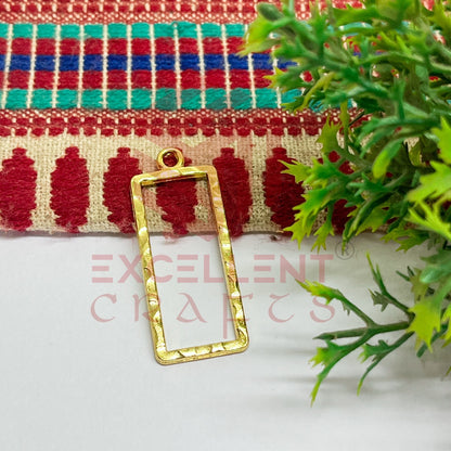 Long Rectangle Shape Geometric Texture Pendant Bezel