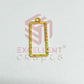 Long Rectangle Shape Geometric Texture Pendant Bezel