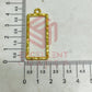 Long Rectangle Shape Geometric Texture Pendant Bezel